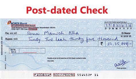 Post Dated Cheques Entry .